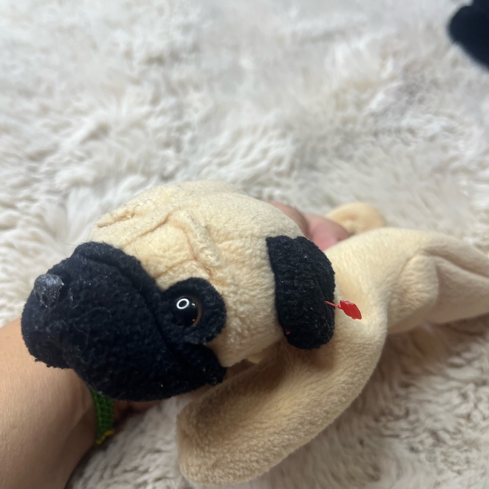 Ty Stuffed Pug - Cream and Black
